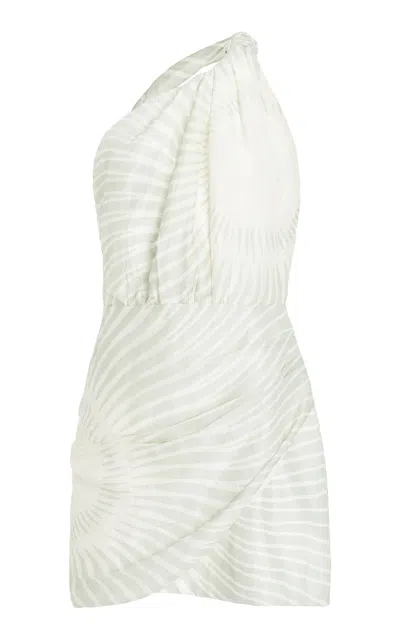 Significant Other Celeste Linen-blend Mini Dress In Green