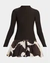 Significant Other Charley Drop-waist Bubble Mini Dress In Brown
