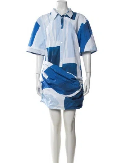 Pre-owned Significant Other Colorblock Pattern Mini Dress W/ Tags In Blue