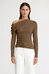 Significant Other Coralie Long Sleeve Top In Brown