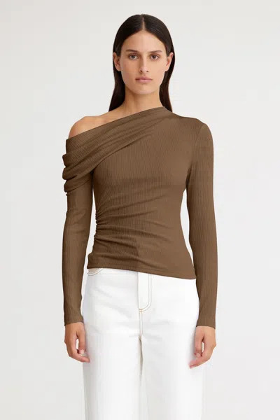 Significant Other Coralie Long Sleeve Top In Brown