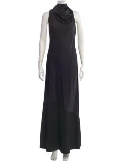 Pre-owned Significant Other Cowl Neck Long Dress In Black