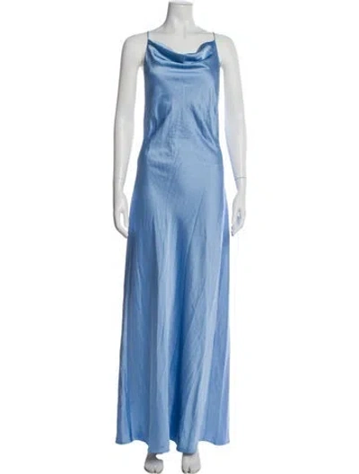 Pre-owned Significant Other Cowl Neck Long Dress In Blue