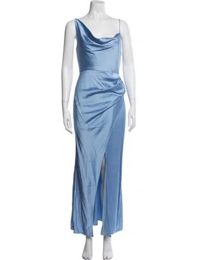 Pre-owned Significant Other Cowl Neck Long Dress In Blue