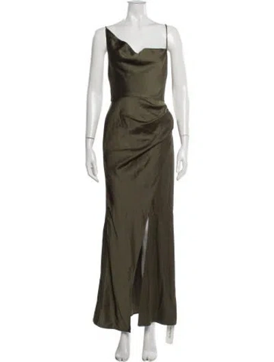 Pre-owned Significant Other Cowl Neck Long Dress In Green