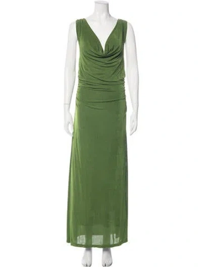 Pre-owned Significant Other Cowl Neck Long Dress In Green