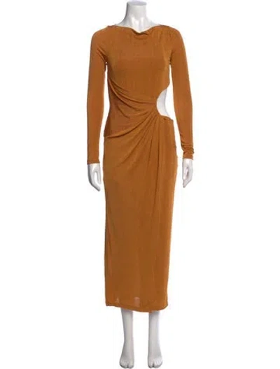 Pre-owned Significant Other Cowl Neck Long Dress In Orange