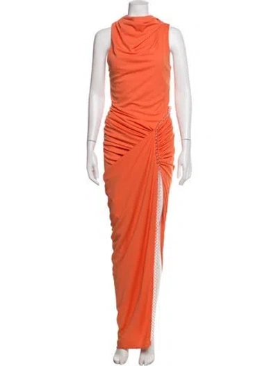 Pre-owned Significant Other Cowl Neck Long Dress In Orange