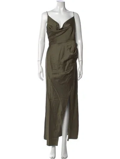 Pre-owned Significant Other Cowl Neck Long Dress W/ Tags In Green