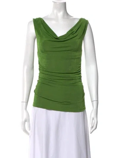 Pre-owned Significant Other Cowl Neck Sleeveless Top In Green