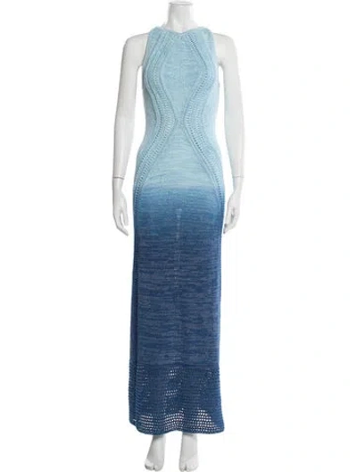 Pre-owned Significant Other Crew Neck Long Dress In Blue