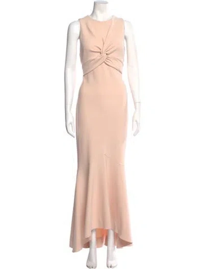 Pre-owned Significant Other Crew Neck Long Dress In Neutral
