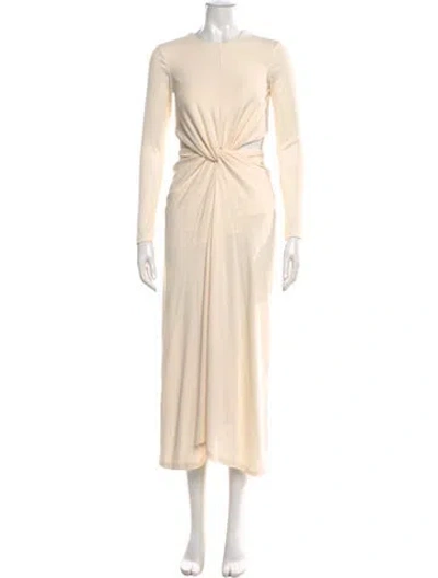 Pre-owned Significant Other Crew Neck Long Dress In Neutral