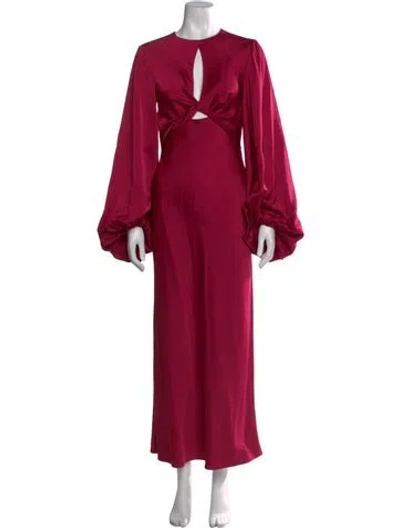 Pre-owned Significant Other Crew Neck Long Dress In Red