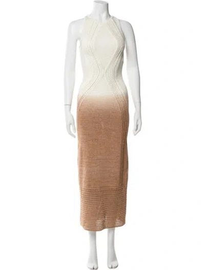 Pre-owned Significant Other Crew Neck Long Dress W/ Tags In Neutral