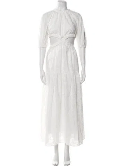 Pre-owned Significant Other Crew Neck Long Dress In White