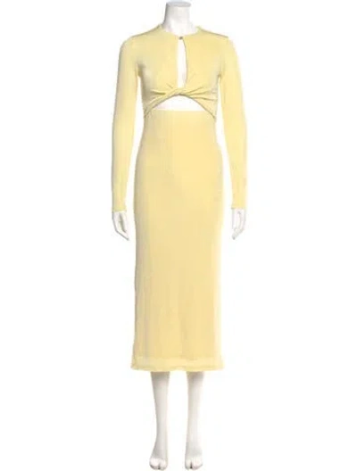 Pre-owned Significant Other Crew Neck Long Dress In Yellow
