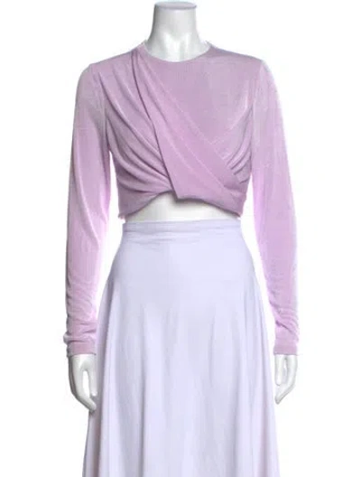 Pre-owned Significant Other Crew Neck Long Sleeve Crop Top In Purple