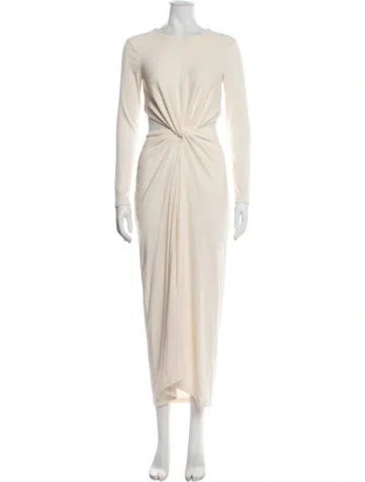 Pre-owned Significant Other Crew Neck Midi Length Dress In Neutrals