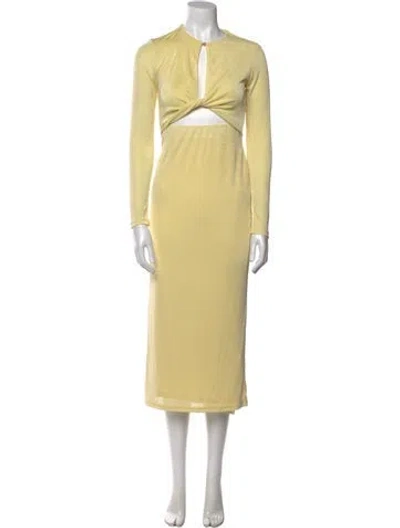 Pre-owned Significant Other Crew Neck Midi Length Dress In Yellow