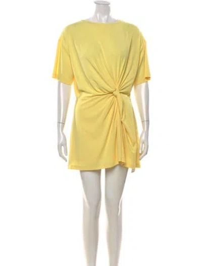 Pre-owned Significant Other Crew Neck Mini Dress In Yellow