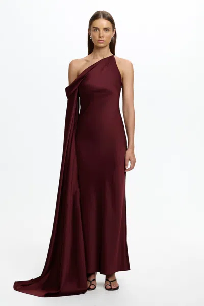 Significant Other Daira Long Sleeve Dress In Burgundy
