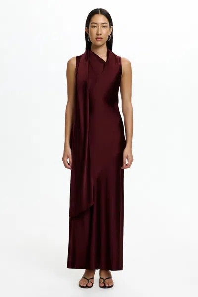 Significant Other Daira Maxi Scarf Dress In Burgundy