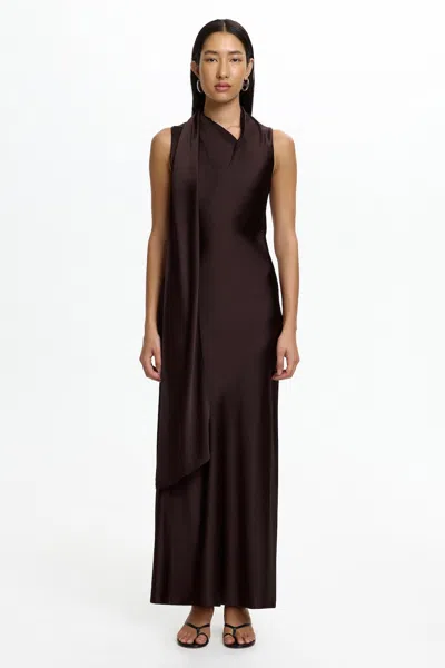 Significant Other Daira Maxi Scarf Dress In Brown