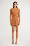 Significant Other Dakota Long Sleeve Mini Dress In Brown