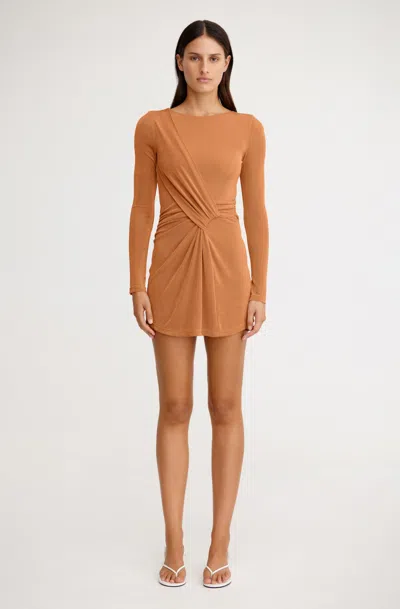 Significant Other Dakota Long Sleeve Mini Dress In Brown