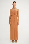 Significant Other Dakota Strapless Dress In Brown