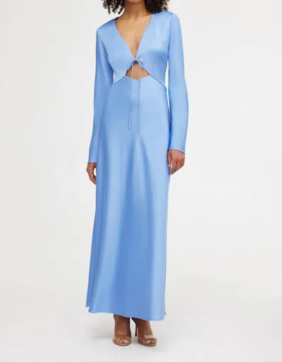 Significant Other Danika Long Sleeve Dress In Bluebell In Silver