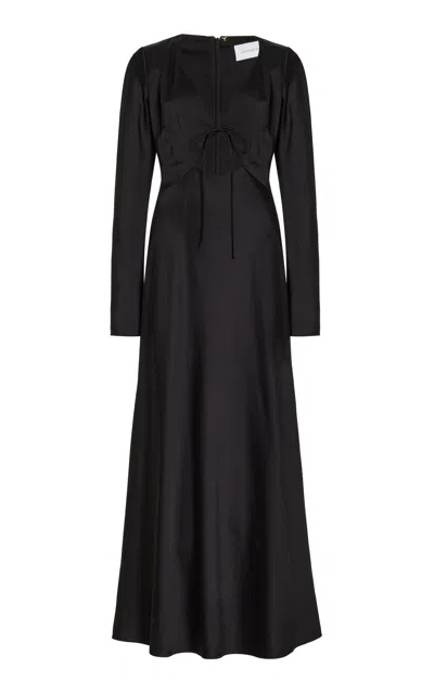 Significant Other Danika Tie-detailed Crepe Maxi Dress In Black