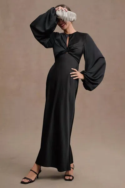 Significant Other Demi Backless Long Sleeve Dress In Black
