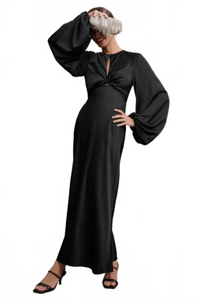 Significant Other Demi Keyhole Cutout Midi Dress In Black