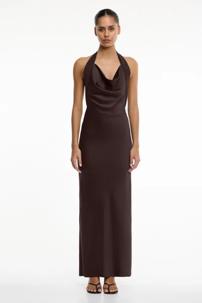 Significant Other Devlyn Halter Maxi Dress In Brown