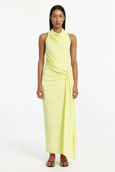 Significant Other Drue Draped Jersey Maxi Dress In Yellow