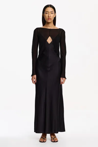 Significant Other Eevie Long Sleeve Maxi Dress In Black
