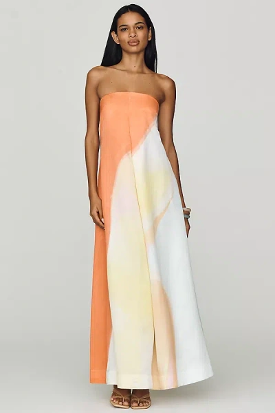 Significant Other Elvi Strapless Midi Dress In Multi