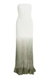 Significant Other Exclusive Amaya Ribbed-knit Cotton-blend Maxi Dress In Ivory