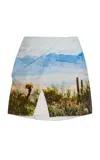 Significant Other Exclusive Astryd Printed Cotton Micro-mini Skirt