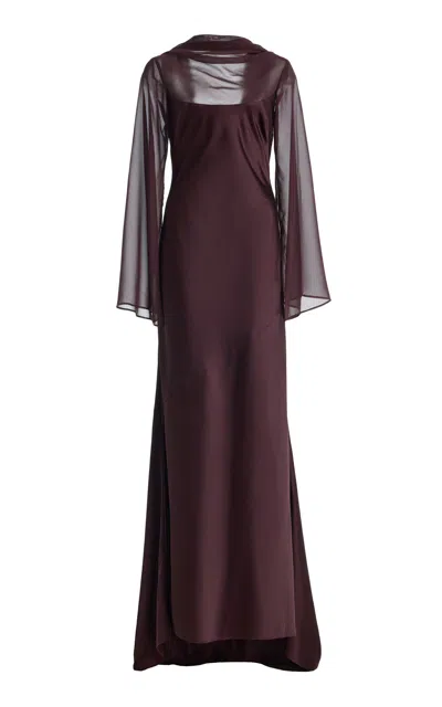 Significant Other Exclusive Devlyn Satin Gown In Burgundy