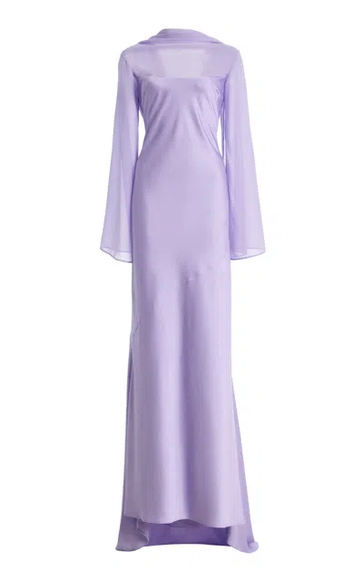 Significant Other Exclusive Devlyn Satin Gown In Purple