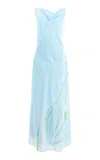 Significant Other Exclusive Juliana Floral Satin Maxi Dress In Blue