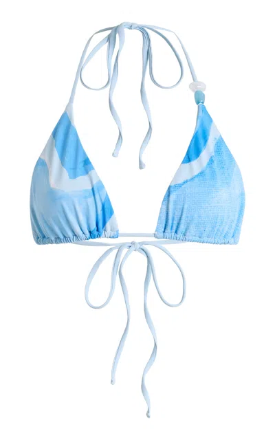 Significant Other Exclusive Karah Triangle Bikini Top In Blue