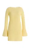 Significant Other Exclusive Oakleigh Crocheted Cotton-blend Mini Dress In Yellow