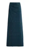 Significant Other Exclusive Priya Draped Jersey Maxi Skirt In Blue