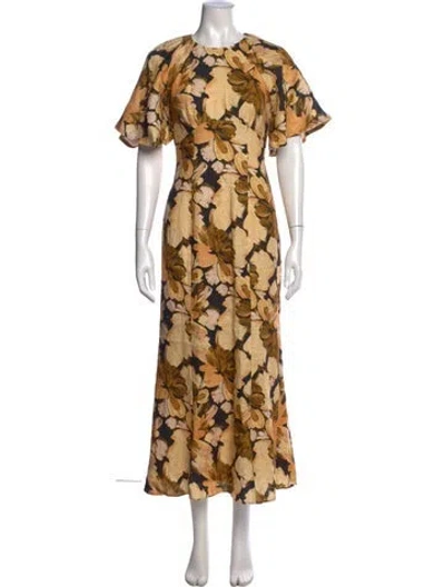 Pre-owned Significant Other Floral Print Long Dress In Multi