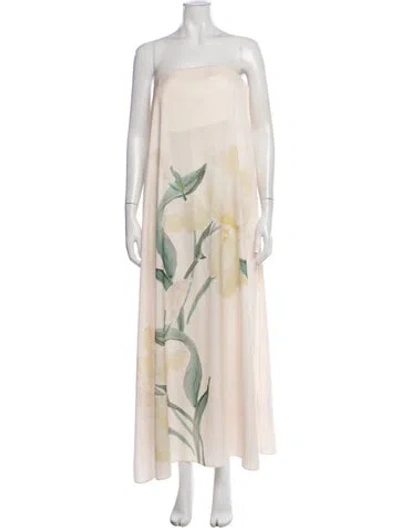 Pre-owned Significant Other Floral Print Long Dress In Neutrals