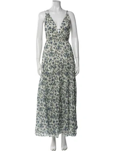 Pre-owned Significant Other Floral Print Long Dress In Neutrals
